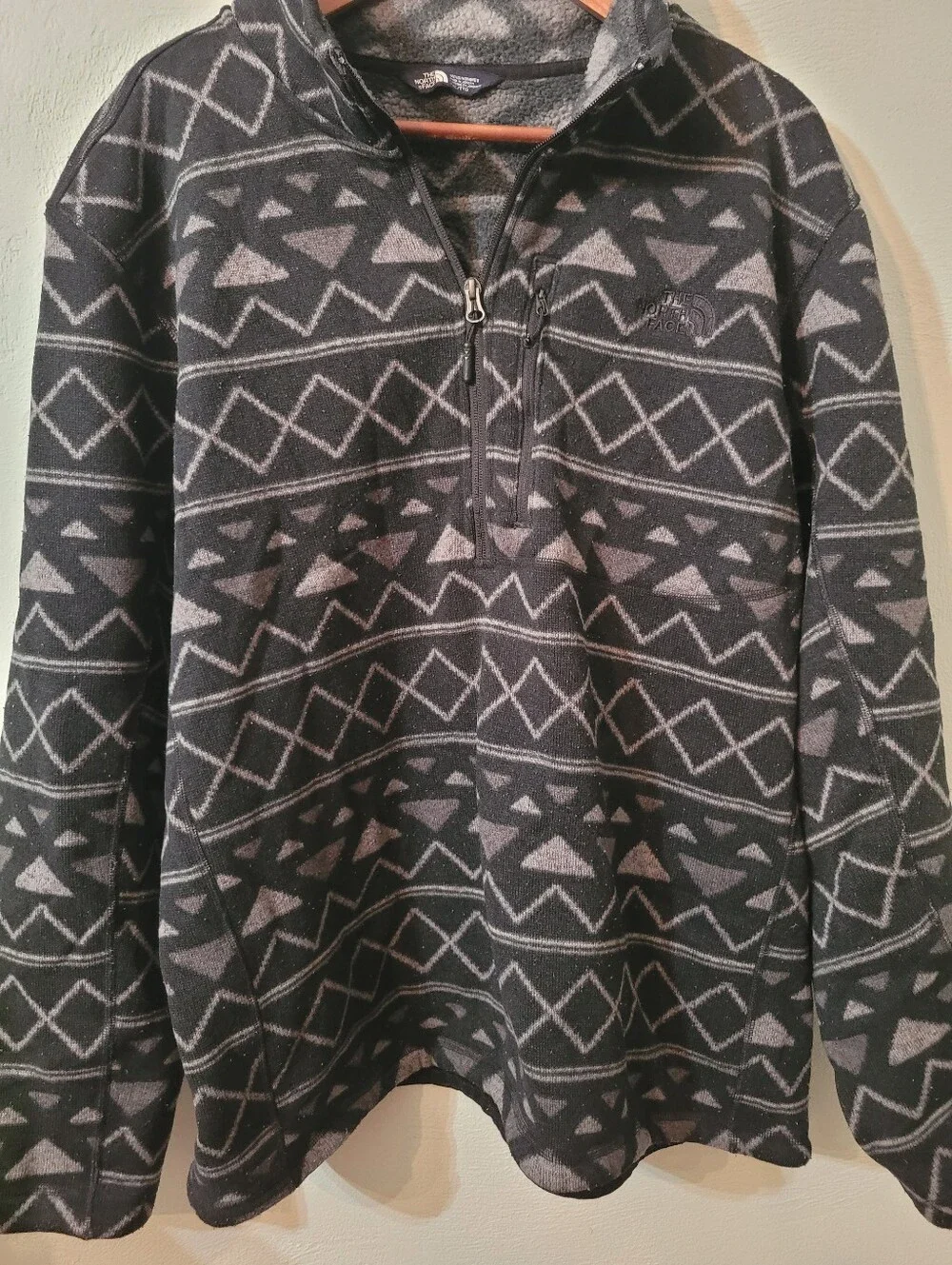 The North Face Fleece Pullover Jacket Geometric Pattern Size XXL